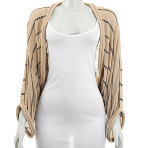 Casaco Cris Barros com Listras Malha Bege