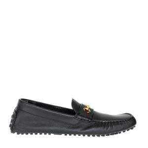 Mocassim Gucci Horsebit Web Couro Preto