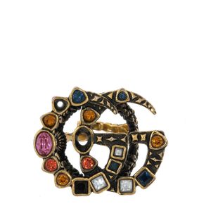 Anel Gucci GG Cristais Coloridos