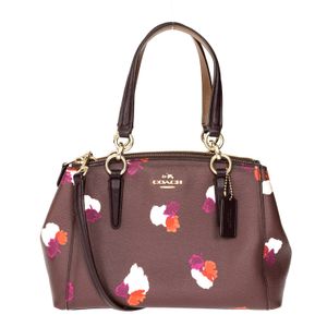 Bolsa Coach Couro Vinho Estampado