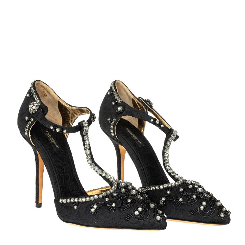 Scarpin-Dolce---Gabbana-Bordado-Preto