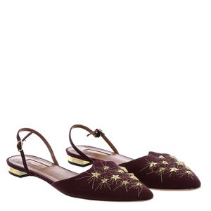 Slingback Aquazzura Vinho e Dourado