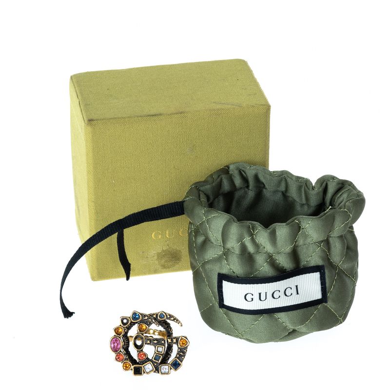 Anel-Gucci-GG-Cristais-Coloridos