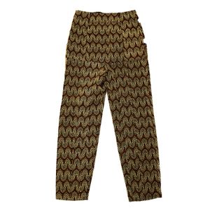 Calça Paula Raia Bordada Preta, Bege e Terracota