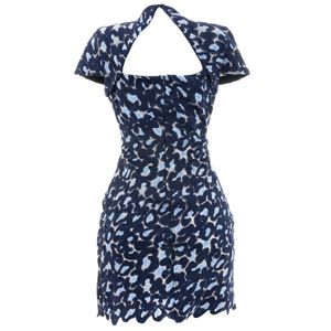 Vestido Sandro Renda Azul e Branco