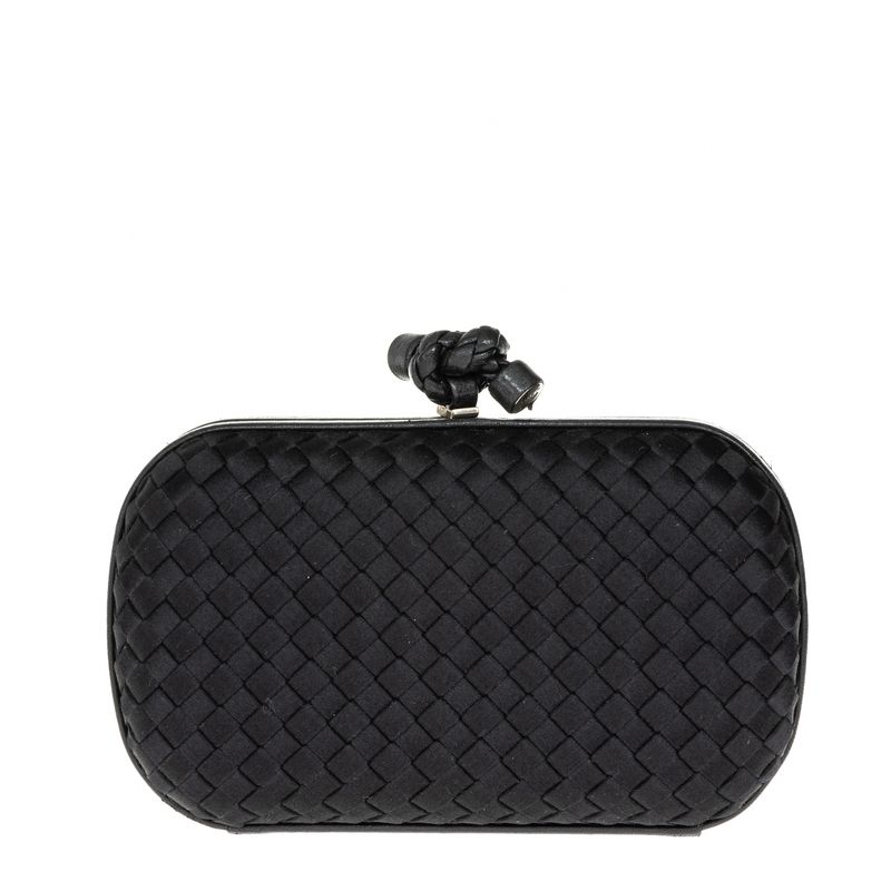 Clutch-Bottega-Veneta-Knot-Intrecciato-Cetim-Preto