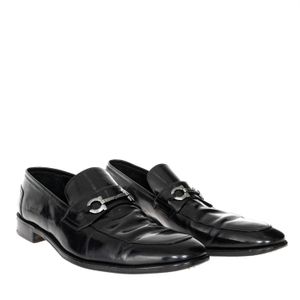 Mocassim Salvatore Ferragamo Gancini Couro Preto