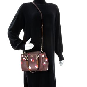 Bolsa Coach Couro Vinho Estampado