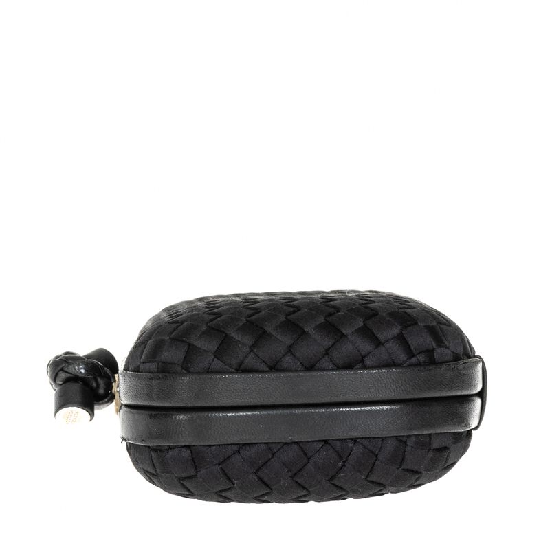 Clutch-Bottega-Veneta-Knot-Intrecciato-Cetim-Preto