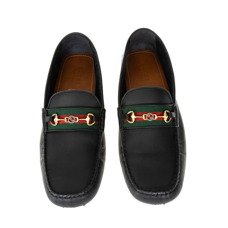 Mocassim-Gucci-Horsebit-Web-Couro-Preto