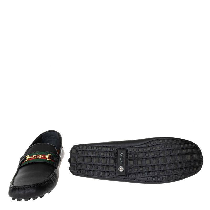Mocassim-Gucci-Horsebit-Web-Couro-Preto