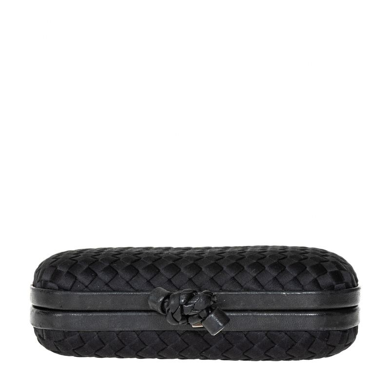 Clutch-Bottega-Veneta-Knot-Intrecciato-Cetim-Preto