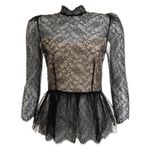 Blusa-Vilshenko-Manga-Longa-Renda-Preta