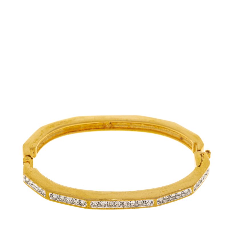 Bracelete-Swarovski-Decagono-Dourado