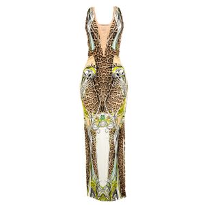 Vestido Roberto Cavalli Longo Estampado