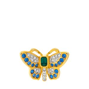 Broche Swarovski Borboleta Azul e Verde