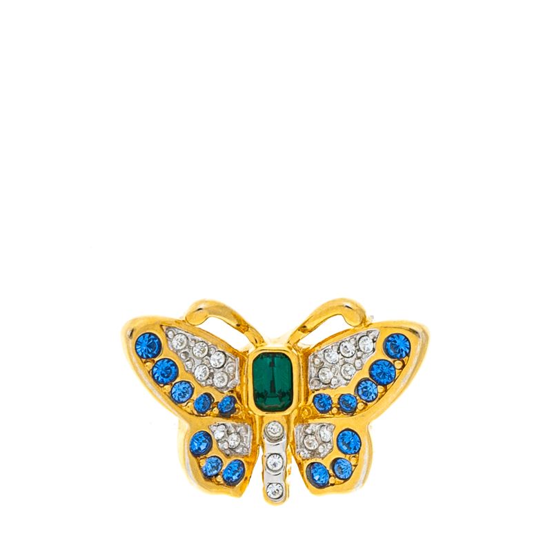Broche-Swarovski-Borboleta-Azul-e-Verde