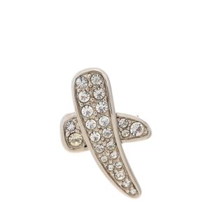Broche Swarovski Traço Duplo Cravejado Prateado