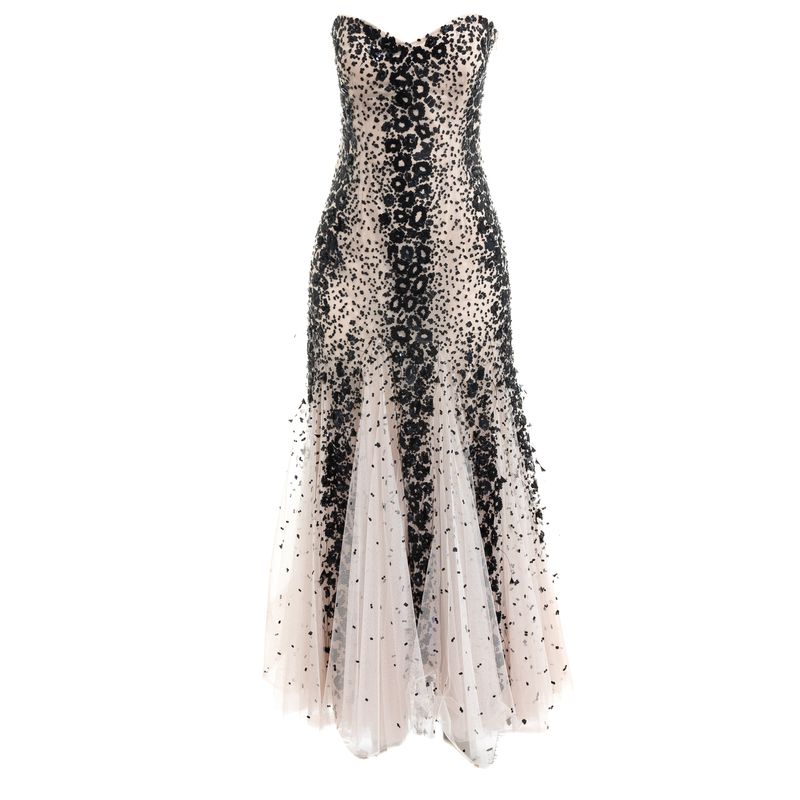 Vestido-Festa-Tule-e-Bordados-Bege-e-Preto
