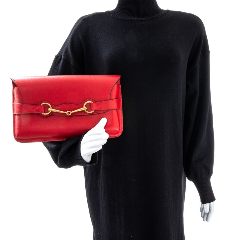 Clutch-Gucci-Bright-Bit-Couro-Vermelha
