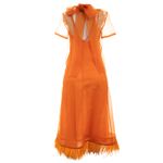 Vestido-Staud-Plumas-Laranja