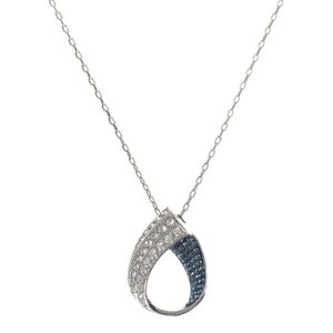 Colar Swarovski Pingente Transparente e Azul
