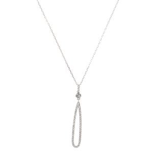 Colar Swarovski Pingente Longo Prateado