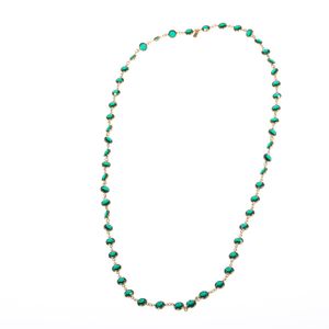 Colar Swarovski Longo Cristais Verde