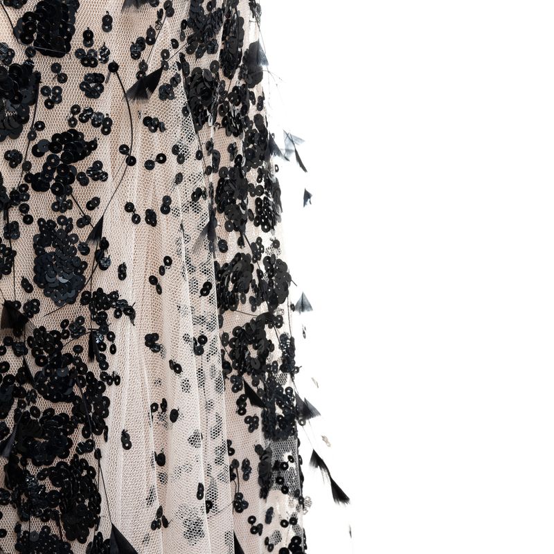 Vestido-Festa-Tule-e-Bordados-Bege-e-Preto