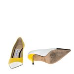 Sapato-Jimmy-Choo-Couro-Amarelo-Preto-e-Branco