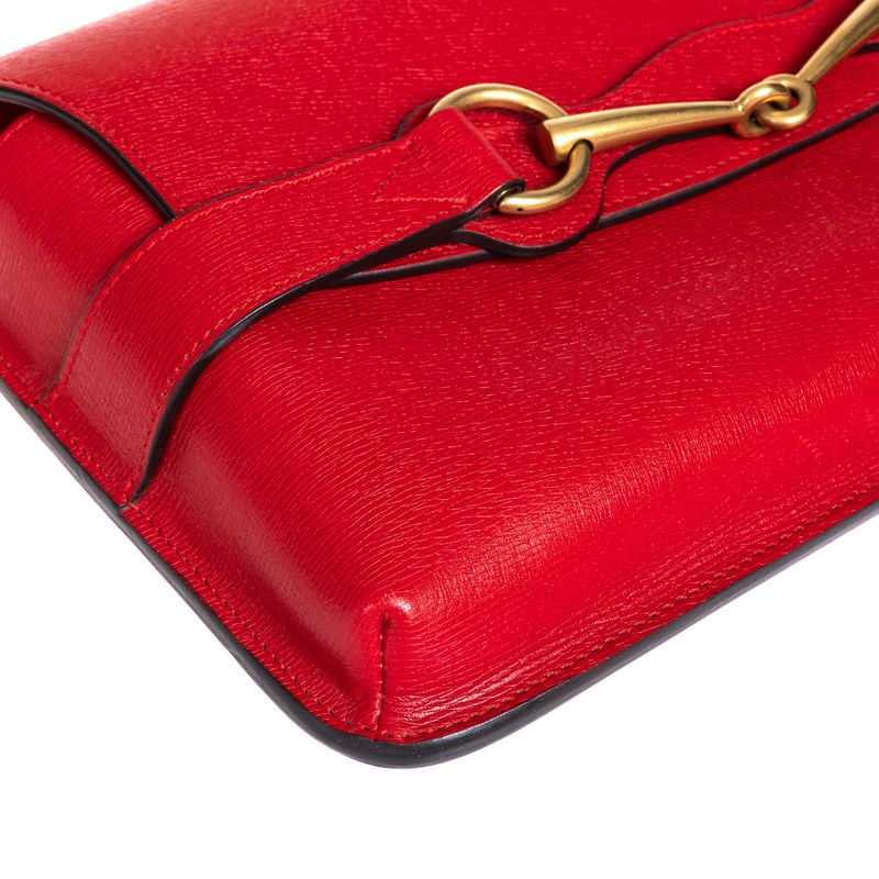 Clutch-Gucci-Bright-Bit-Couro-Vermelha