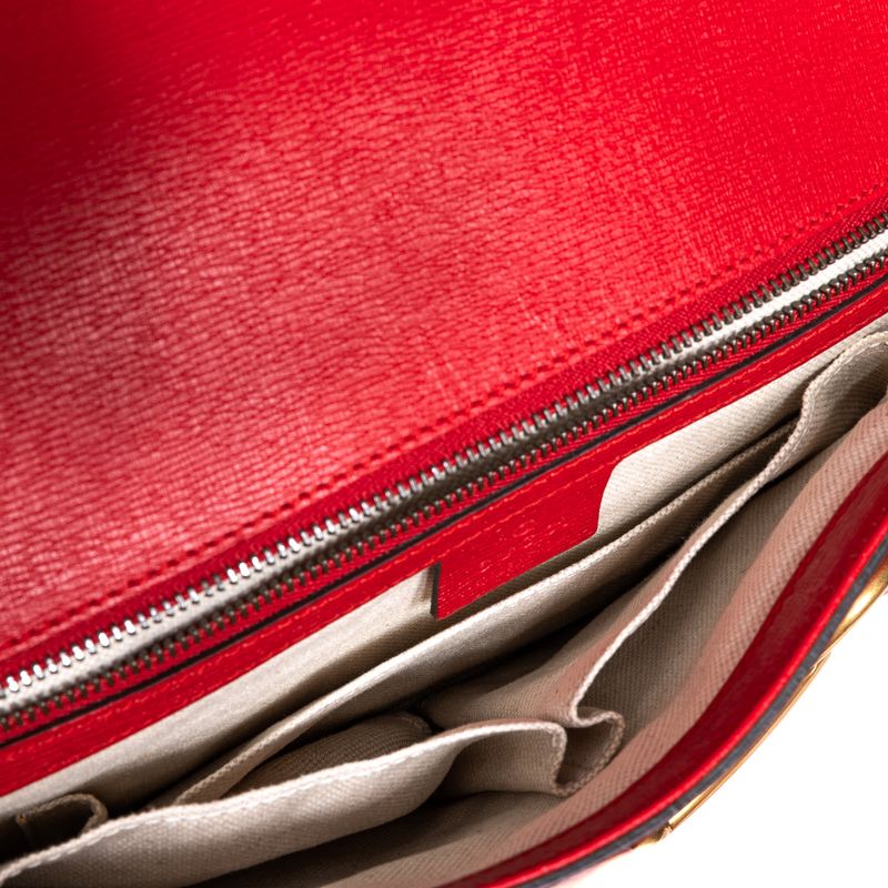 Clutch-Gucci-Bright-Bit-Couro-Vermelha