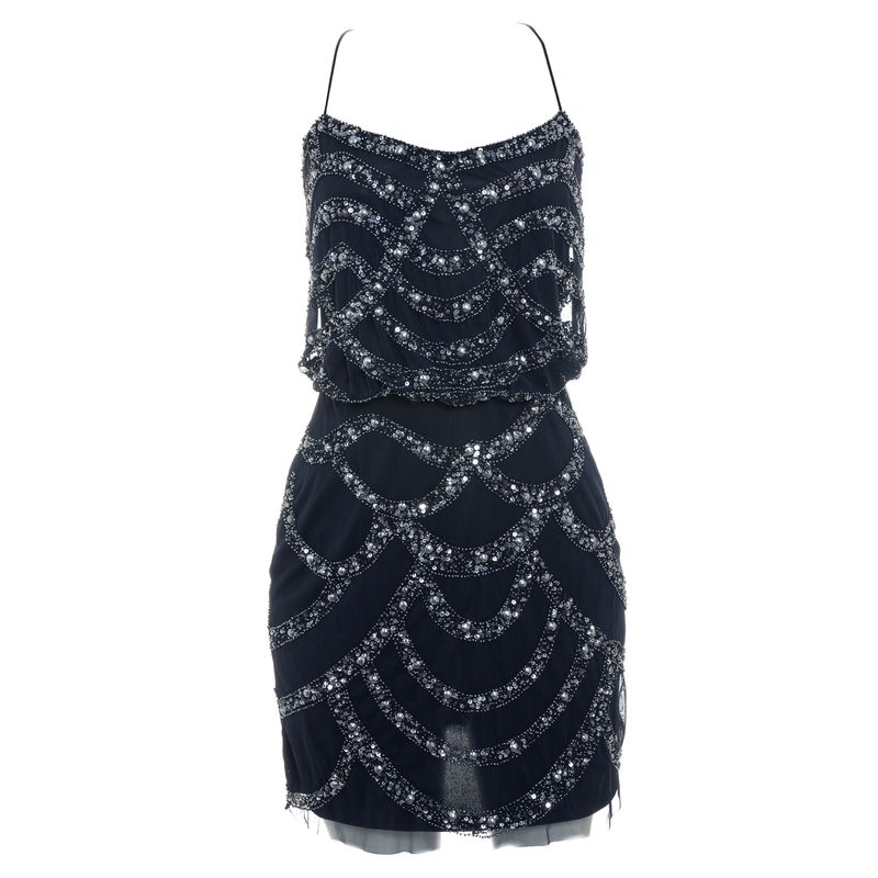 Vestido-Aidan-Mattox-Curto-Bordado-Marinho