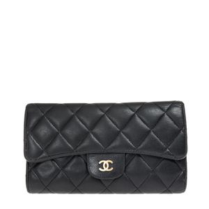 Carteira Chanel Longa Matelassê Lambskin Preta