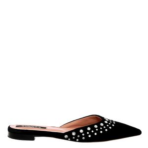 Mule Veludo Preto e Strass