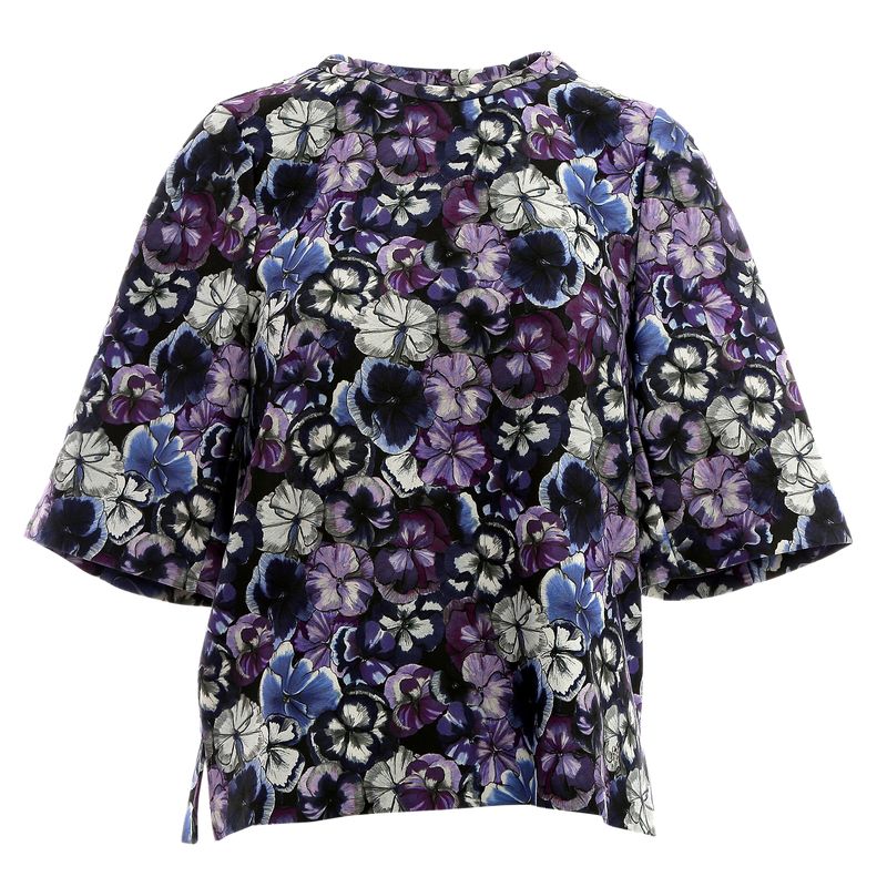 Blusa-Carolina-Herrera-Floral-Lilas