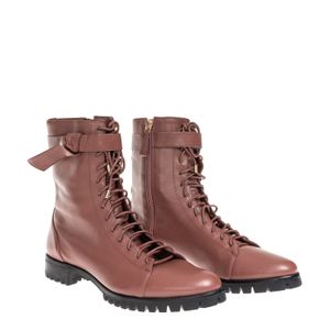 Bota Alexandre Birman Evelyn Bootie Couro Rosa