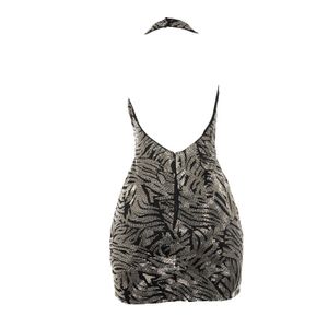 Vestido Bobô Preto com Bordado Prateado