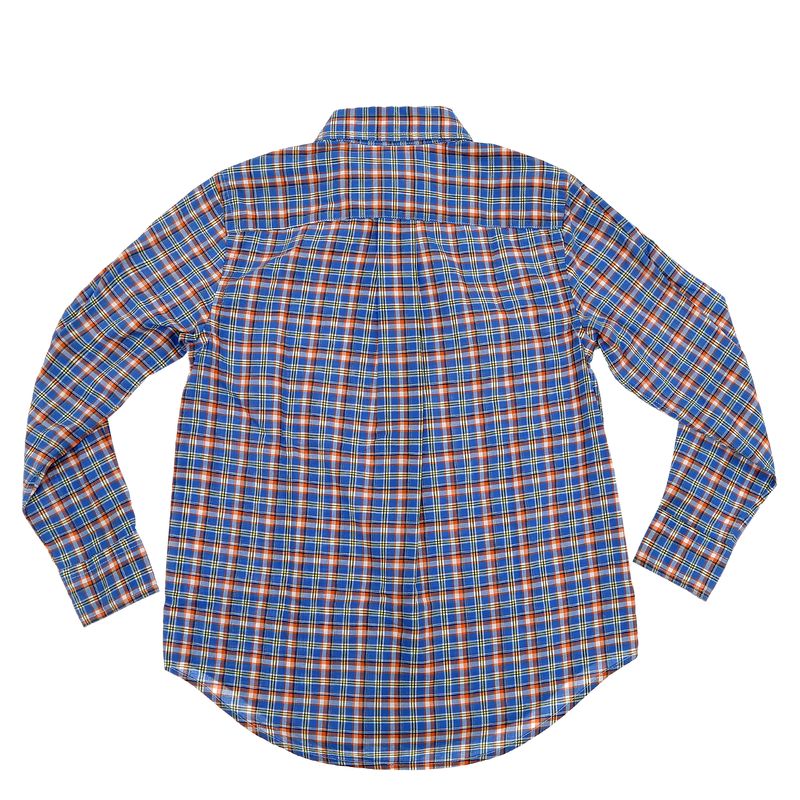 Camisa-Ralph-Lauren-Infantil-Quadriculada-Azul-e-Laranja