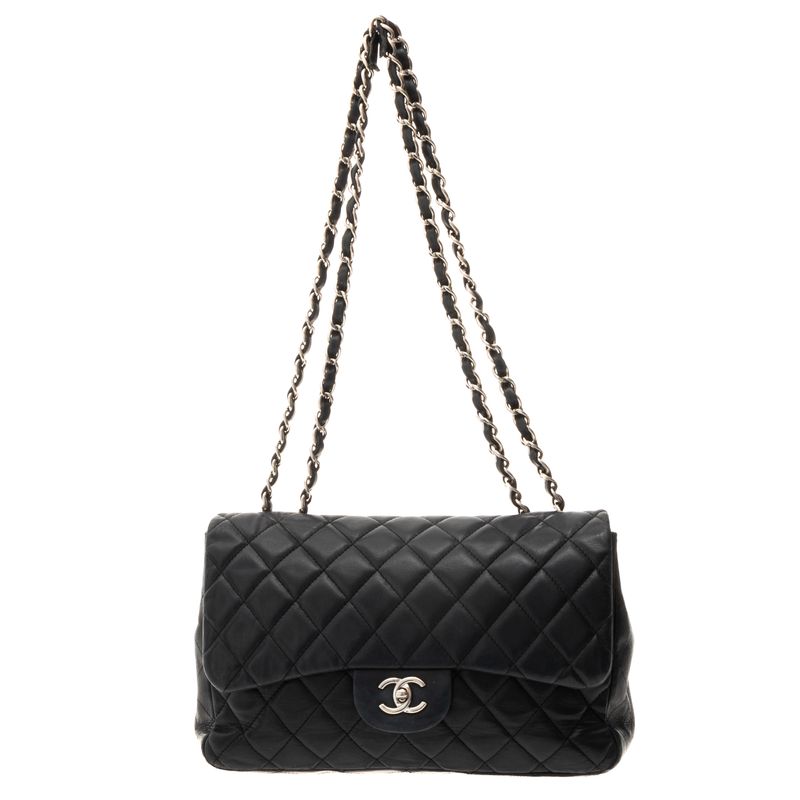 Bolsa-Chanel-Single-Flap-Lambskin-Preto