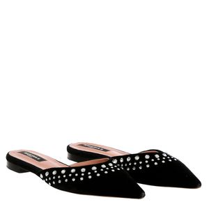 Mule Veludo Preto e Strass