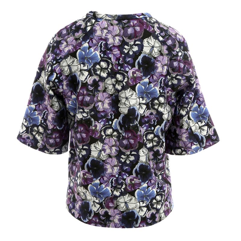 Blusa Carolina Herrera Floral Lilás | Brechó de luxo - Prettynew