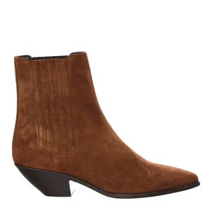 Bota Saint Laurent Theo Camurça Marrom