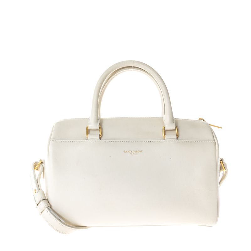 Bolsa-Saint-Laurent-Duffle-Couro-Branca