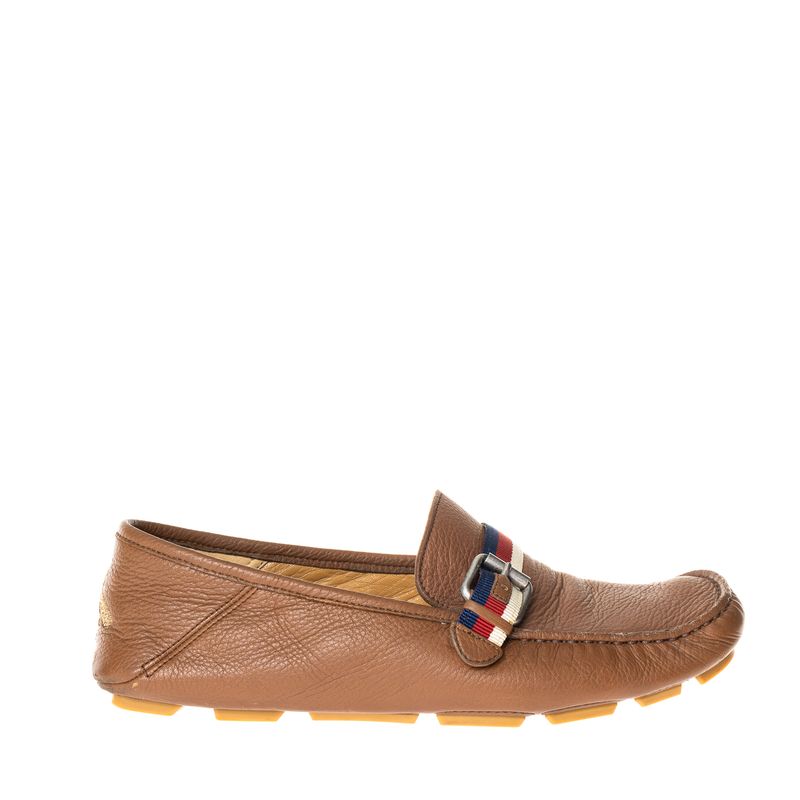 Mocassim-Gucci-Abelha-Couro-Marrom