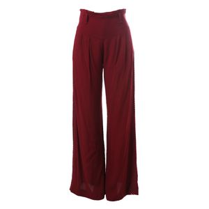 Calça Cris Barros Tela Lateral Vinho