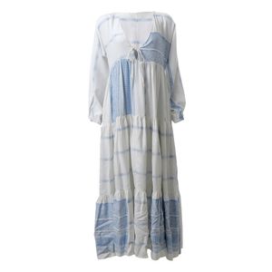 Vestido Cris Barros Branco e Estampa Azul