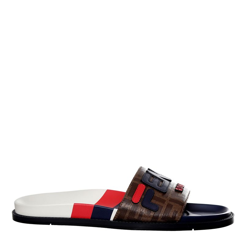 Slide-Fendi-Canvas-Vermelho-e-Azul
