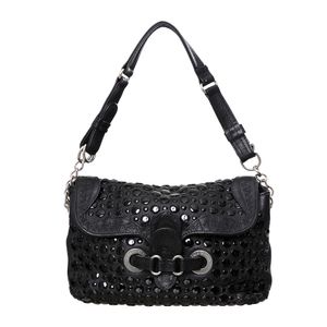 Bolsa Sonia Rykiel Couro Domino Preto