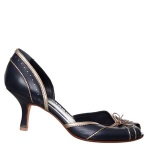 Sapato Sarah Chofakian Laço Preto e Dourado
